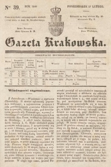 Gazeta Krakowska. 1840, nr 39