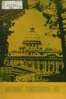 Kalendarz Franciszkański na Rok 1963