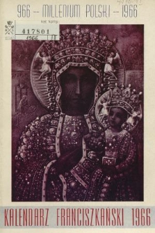 Kalendarz Franciszkański na Rok 1966