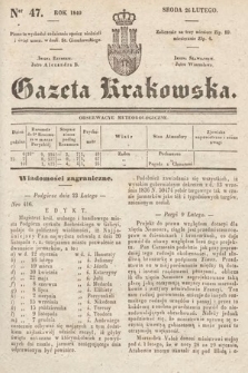 Gazeta Krakowska. 1840, nr 47