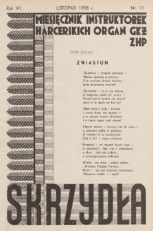 Skrzydła : miesięcznik instruktorek harcerskich : organ GKŻ ZHP, R. 7, 1936, Nr 11