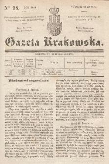 Gazeta Krakowska. 1840, nr 58