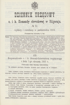 Dziennik Urzędowy C. i K. Komendy Obwodowej w Biłgoraju. 1916, no 11
