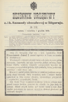 Dziennik Urzędowy C. i K. Komendy Obwodowej w Biłgoraju. 1916, no 14