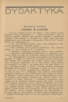 Przegląd Klasyczny. R. 3, 1937, nr 7