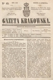 Gazeta Krakowska. 1840, nr 85
