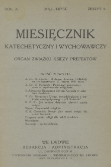 Miesięcznik Katechetyczny i Wychowawczy : organ Związku Księży Prefektów. R.10, 1921, z. 3