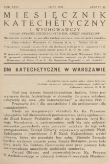Miesięcznik Katechetyczny i Wychowawczy : organ Związku Diecezjalnych Kół Księży Prefektów. R.24, 1935, z. 2