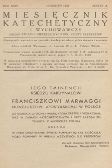 Miesięcznik Katechetyczny i Wychowawczy : organ Związku Diecezjalnych Kół Księży Prefektów. R.24, 1935, z. 10