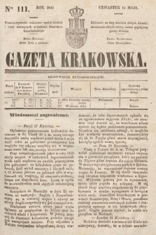 Gazeta Krakowska. 1840, nr 111
