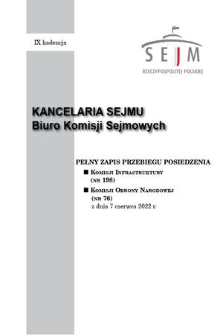 Pełny Zapis Przebiegu Posiedzenia Komisji Obrony Narodowej (nr 76) z dnia 7 czerwca 2022 r.