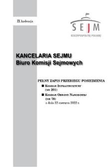 Pełny Zapis Przebiegu Posiedzenia Komisji Obrony Narodowej (nr 78) z dnia 22 czerwca 2022 r.