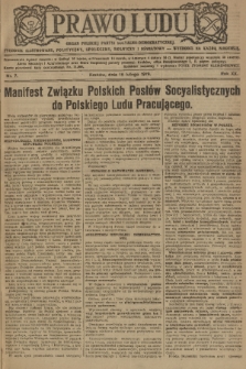 Prawo Ludu : organ Polskiej Partyi Socyalistycznej : tygodnik polityczny, społeczny, rolniczy i oświatowy. R. 20, 1919, nr 7