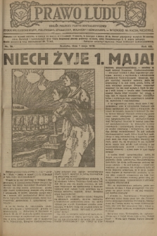 Prawo Ludu : organ Polskiej Partyi Socyalistycznej : tygodnik ilustrowany, polityczny, społeczny, rolniczy i oświatow. R. 20, 1919, nr 18