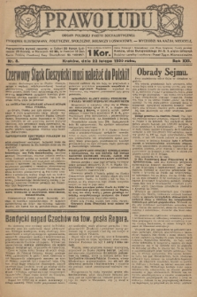 Prawo Ludu : organ Polskiej Partyi Socyalistycznej : tygodnik ilustrowany, polityczny, społeczny, rolniczy i oświatowy. R. 21, 1920, nr 8