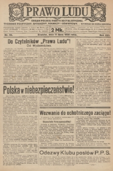 Prawo Ludu : organ Polskiej Partyi Socyalistycznej : tygodnik polityczny, społeczny, rolniczy i oświatowy. R. 21, 1920, nr 28