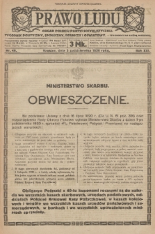 Prawo Ludu : organ Polskiej Partyi Socyalistycznej : tygodnik polityczny, społeczny, rolniczy i oświatowy. R. 21, 1920, nr 40