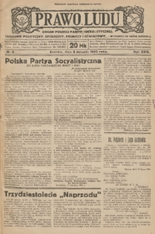 Prawo Ludu : organ Polskiej Partyi Socyalistycznej : tygodnik polityczny, społeczny, rolniczy i oświatowy. R. 23, 1922, nr 2