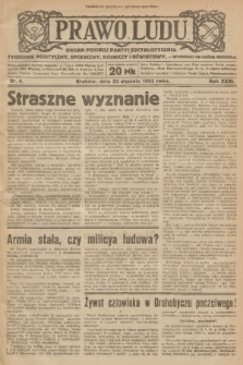 Prawo Ludu : organ Polskiej Partyi Socyalistycznej : tygodnik polityczny, społeczny, rolniczy i oświatowy. R. 23, 1922, nr 4