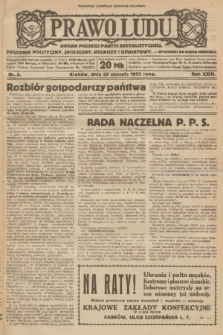 Prawo Ludu : organ Polskiej Partyi Socyalistycznej : tygodnik polityczny, społeczny, rolniczy i oświatowy. R. 23, 1922, nr 5