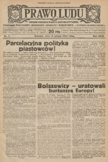 Prawo Ludu : organ Polskiej Partyi Socyalistycznej : tygodnik polityczny, społeczny, rolniczy i oświatowy. R. 23, 1922, nr 7