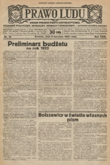Prawo Ludu : organ Polskiej Partyi Socyalistycznej : tygodnik polityczny, społeczny, rolniczy i oświatowy. R. 23, 1922, nr 15