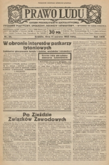 Prawo Ludu : organ Polskiej Partyi Socyalistycznej : tygodnik polityczny, społeczny, rolniczy i oświatowy. R. 23, 1922, nr 24