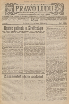 Prawo Ludu : organ Polskiej Partyi Socyalistycznej : tygodnik polityczny, społeczny, rolniczy i oświatowy. R. 23, 1922, nr 29