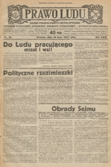 Prawo Ludu : organ Polskiej Partyi Socyalistycznej : tygodnik polityczny, społeczny, rolniczy i oświatowy. R. 23, 1922, nr 30