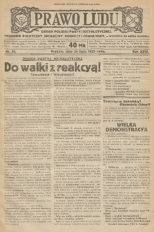 Prawo Ludu : organ Polskiej Partyi Socyalistycznej : tygodnik polityczny, społeczny, rolniczy i oświatowy. R. 23, 1922, nr 31
