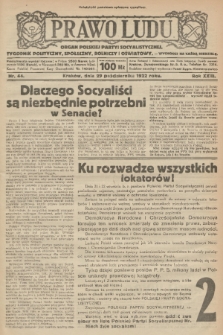 Prawo Ludu : organ Polskiej Partyi Socyalistycznej : tygodnik polityczny, społeczny, rolniczy i oświatowy. R. 23, 1922, nr 44