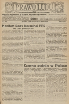 Prawo Ludu : organ Polskiej Partyi Socyalistycznej : tygodnik polityczny, społeczny, rolniczy i oświatowy. R. 23, 1922, nr 53