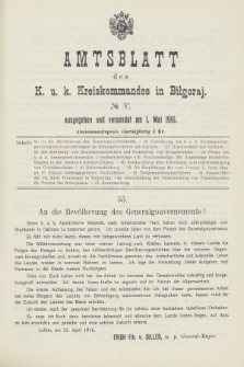 Amtsblatt des K. u. K. Kreiskommandos in Biłgoraj. 1916, no 5