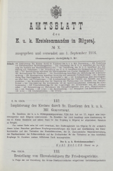 Amtsblatt des K. u. K. Kreiskommandos in Biłgoraj. 1916, no 10