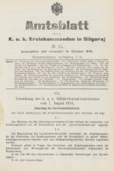 Amtsblatt des K. u. K. Kreiskommandos in Biłgoraj. 1916, no 11