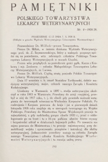 Pamiętniki Polskiego Towarzystwa Lekarzy Weterynaryjnych. R.20, 1928/29, nr 4