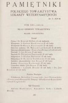 Pamiętniki Polskiego Towarzystwa Lekarzy Weterynaryjnych. R.21, 1929/30, nr 5