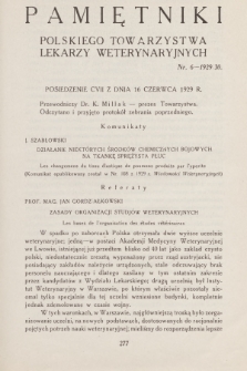 Pamiętniki Polskiego Towarzystwa Lekarzy Weterynaryjnych. R.21, 1929/30, nr 6