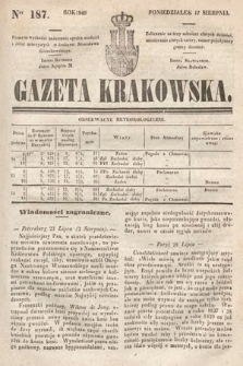 Gazeta Krakowska. 1840, nr 187