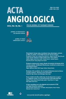 Acta Angiologica. Vol. 28, 2022, no. 1