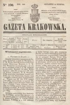 Gazeta Krakowska. 1840, nr 190