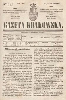 Gazeta Krakowska. 1840, nr 191