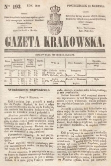 Gazeta Krakowska. 1840, nr 193