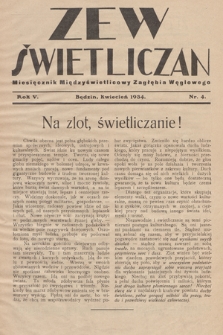 Zew Świetliczan : miesięcznik międzyświetlicowy Zagłębia Węglowego. R.5, 1934, nr 4