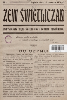 Zew Świetliczan : dwutygodnik międzyświetlicowy powiatu będzińskiego. R.1, 1930, nr 1