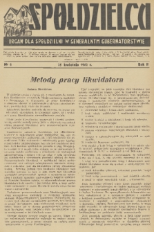 Spółdzielca : organ dla Spółdzielni w Generalnym Gubernatorstwie. R. 2, 1942, nr 8