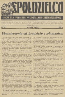 Spółdzielca : organ dla Spółdzielni w Generalnym Gubernatorstwie. R. 2, 1942, nr 10