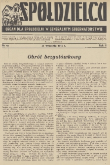 Spółdzielca : organ dla Spółdzielni w Generalnym Gubernatorstwie. R. 2, 1942, nr 18