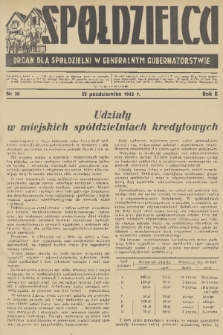 Spółdzielca : organ dla Spółdzielni w Generalnym Gubernatorstwie. R. 2, 1942, nr 20