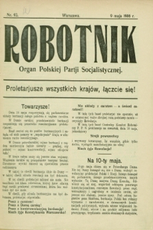 Robotnik : organ Polskiej Partji Socjalistycznej. 1906, nr 93 (9 maja)